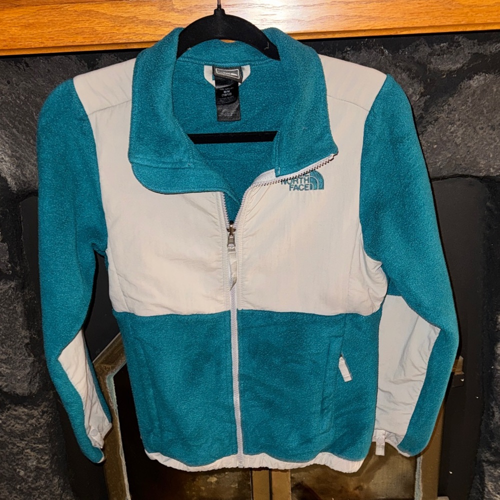 The North Face Kids girls size 10/12 Teal Fleece  Jacket zip up
